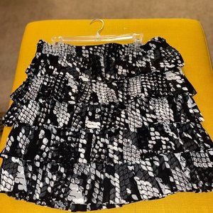 Snake Print Layered Skirt